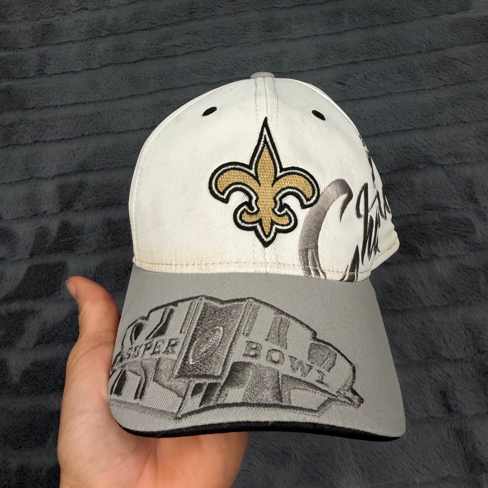 New Orleans Saints Reebok Super Bowl XLIV Champions Hat White Grey One Size
